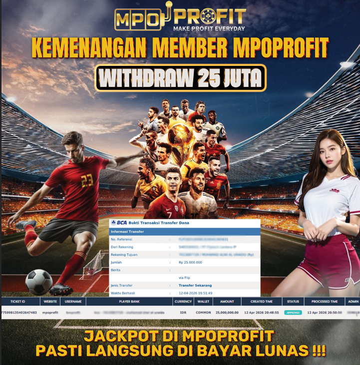 MPOPROFIT JACKPOT SPORTBOOK! KEMENANGAN MURNI DI (SBOBET TOTAL Rp. 25.000.000,- LUNAS)